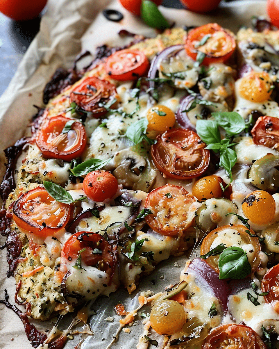 Low Carb Roasted Veggie 'Pizza'