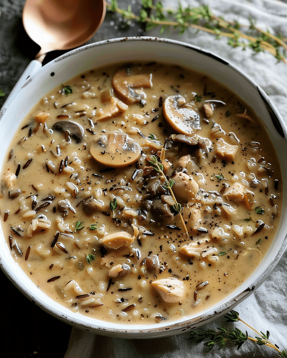 Parmesan Mushroom Chicken and Wild Rice Soup