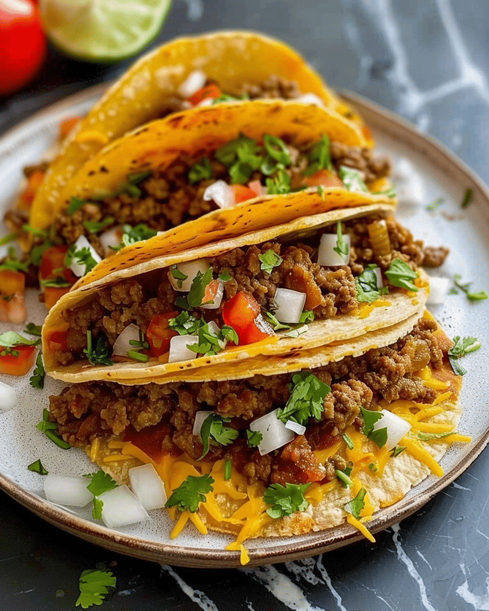 Quick Crunchy Baked Beef Tacos