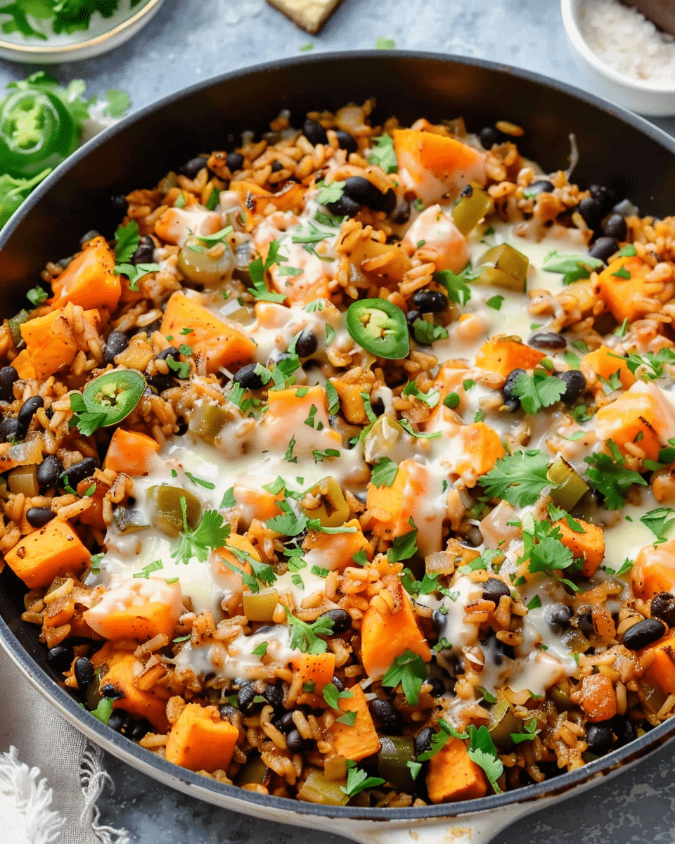 Sweet Potato, Black Bean Rice Skillet