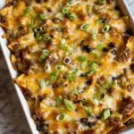 Baked Casserole in a White Rectangular Dish
