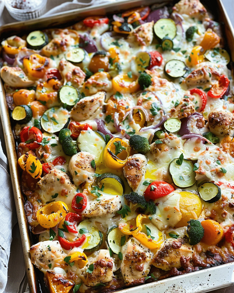 Cheesy Chicken Veggie Sheet Pan