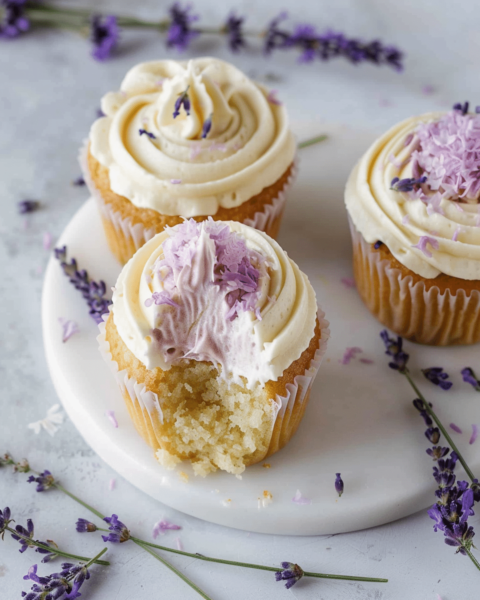 Lavender Cupcakes with Cream Cheese Frosting
