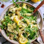 Lemon Artichoke Arugula Pasta Salad