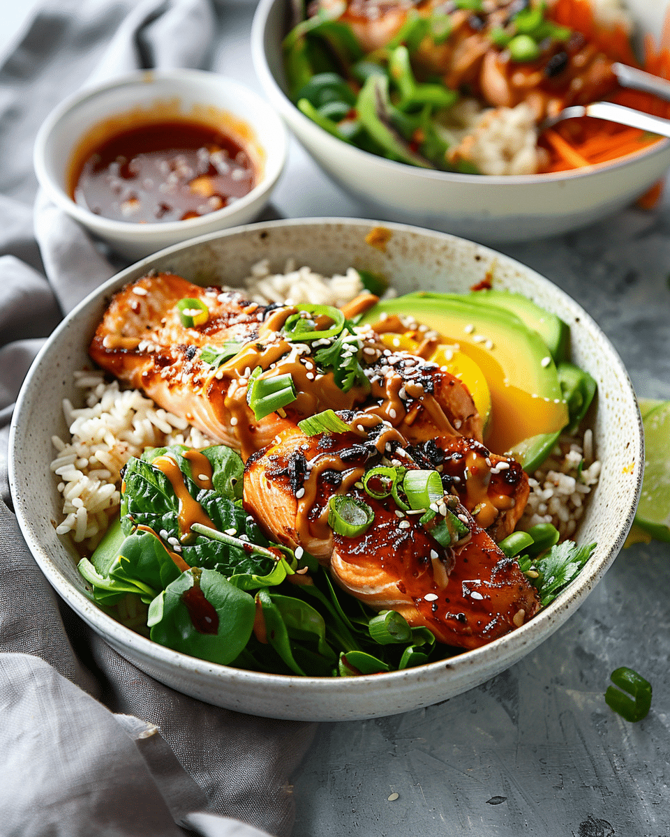 Chili Crisp Salmon Bowls