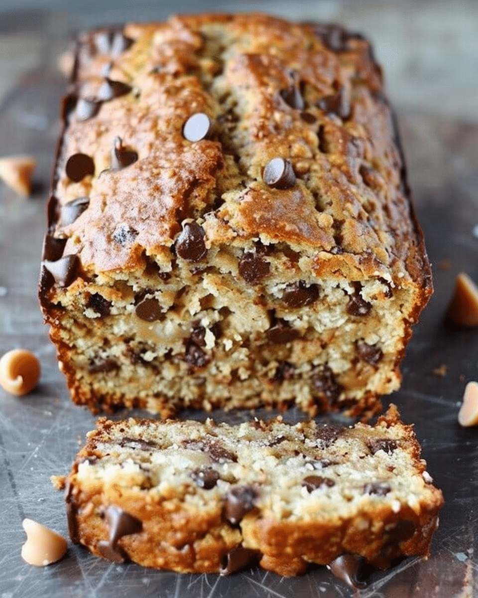 Chocolate Chip Peanut Butter Oatmeal Banana Bread