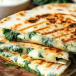 Easy Mozzarella Spinach Quesadilla