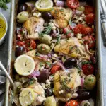 One Pan Roasted Greek Chicken Salad