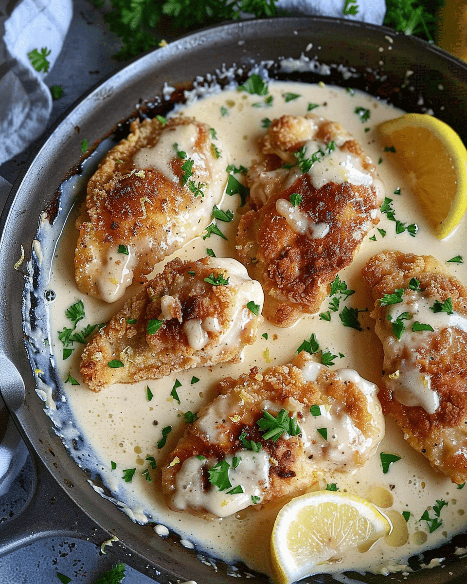 Creamy Lemon Crispy Chicken
