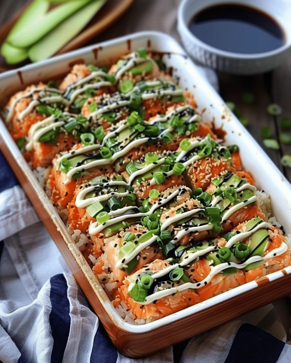 Spicy Salmon Sushi Bake