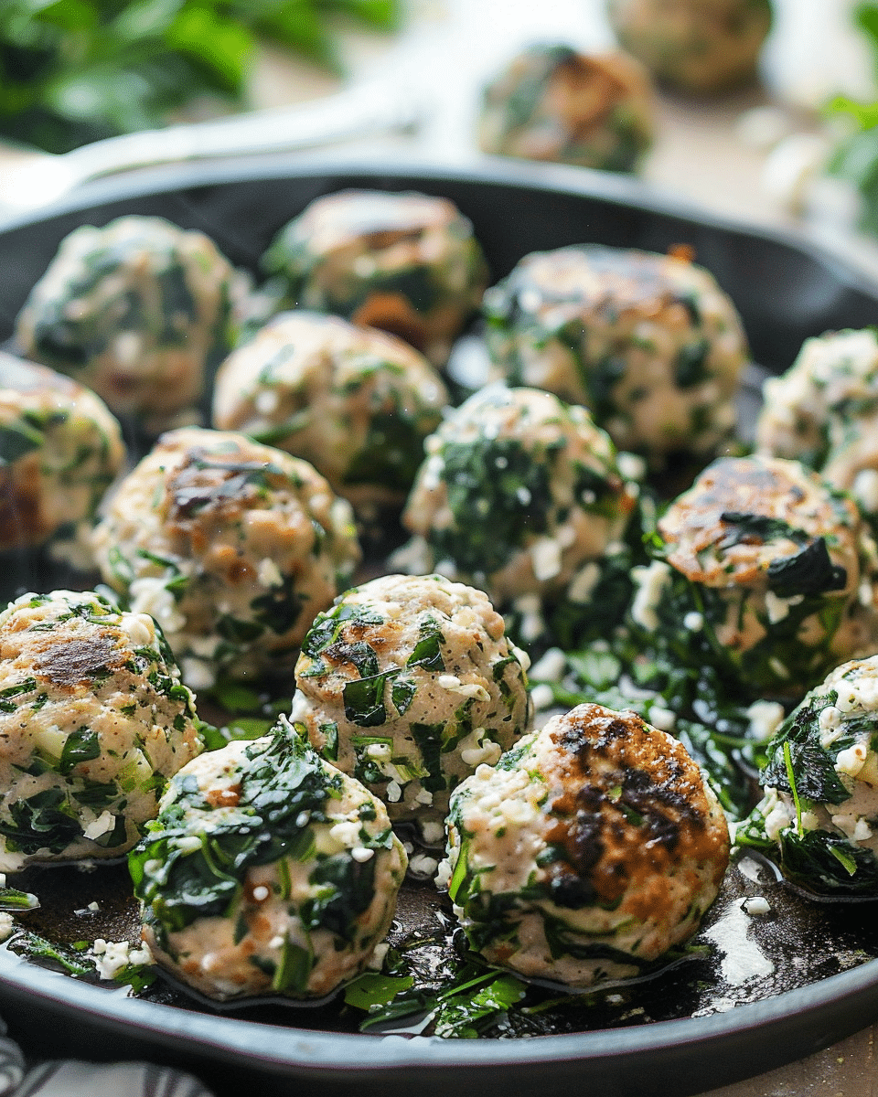 Spinach Feta Turkey Meatballs