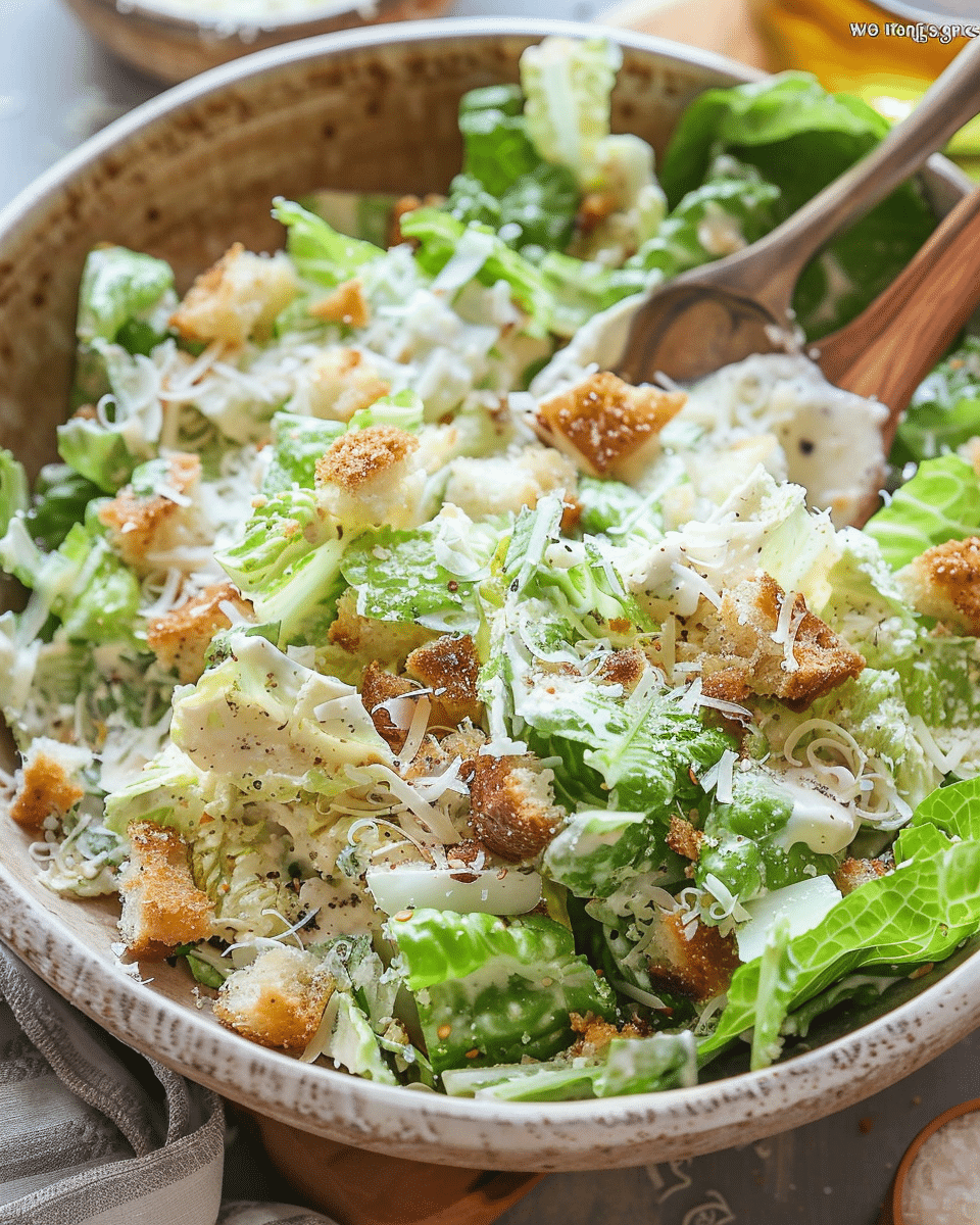 Creamy Caesar Salad with Garlic Panko