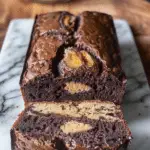 Peanut Butter Cream Cheese Filled Chocolate Banana Bread