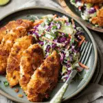 Crispy Chicken Cutlets with Apple Slaw