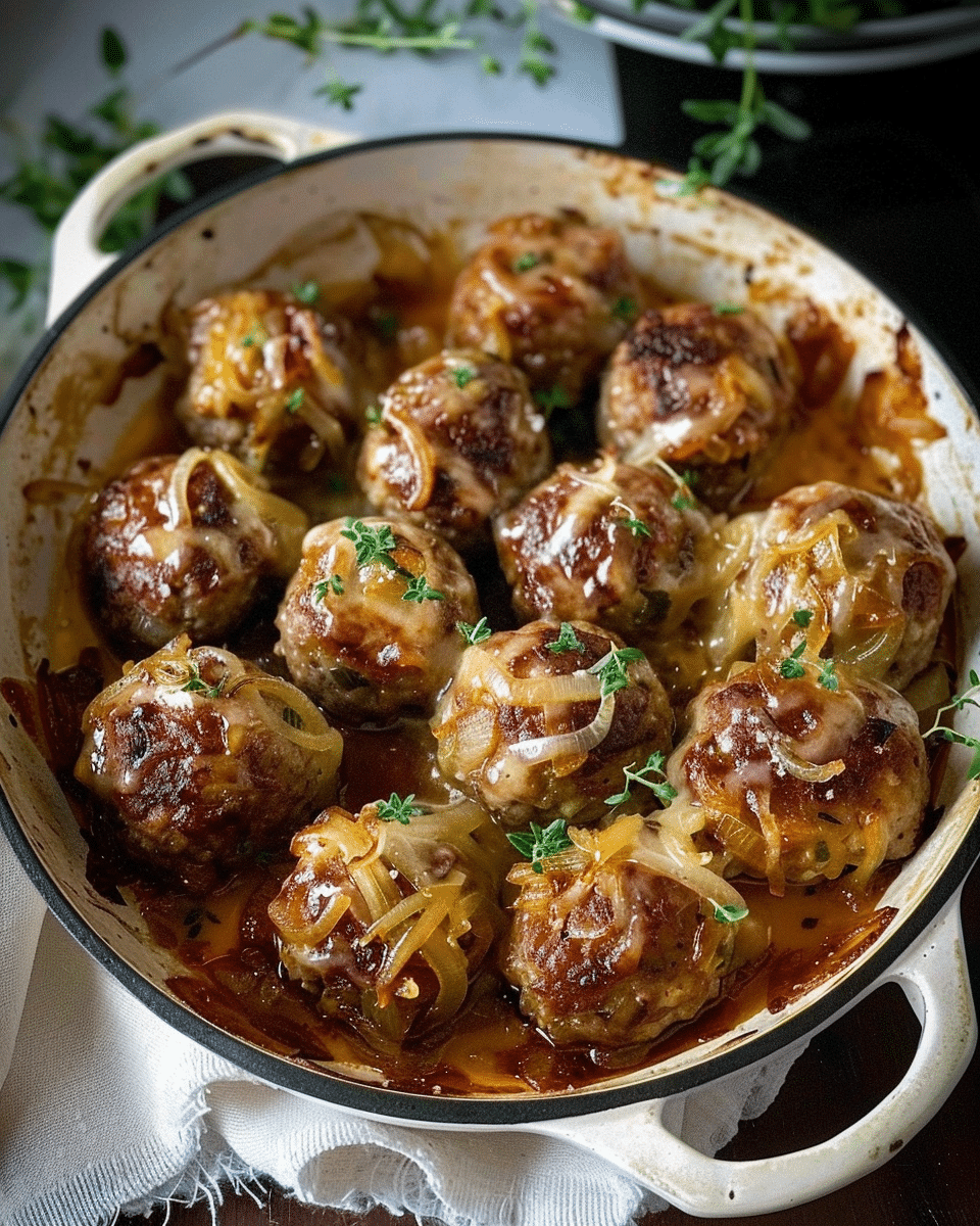 French Onion Meatballs