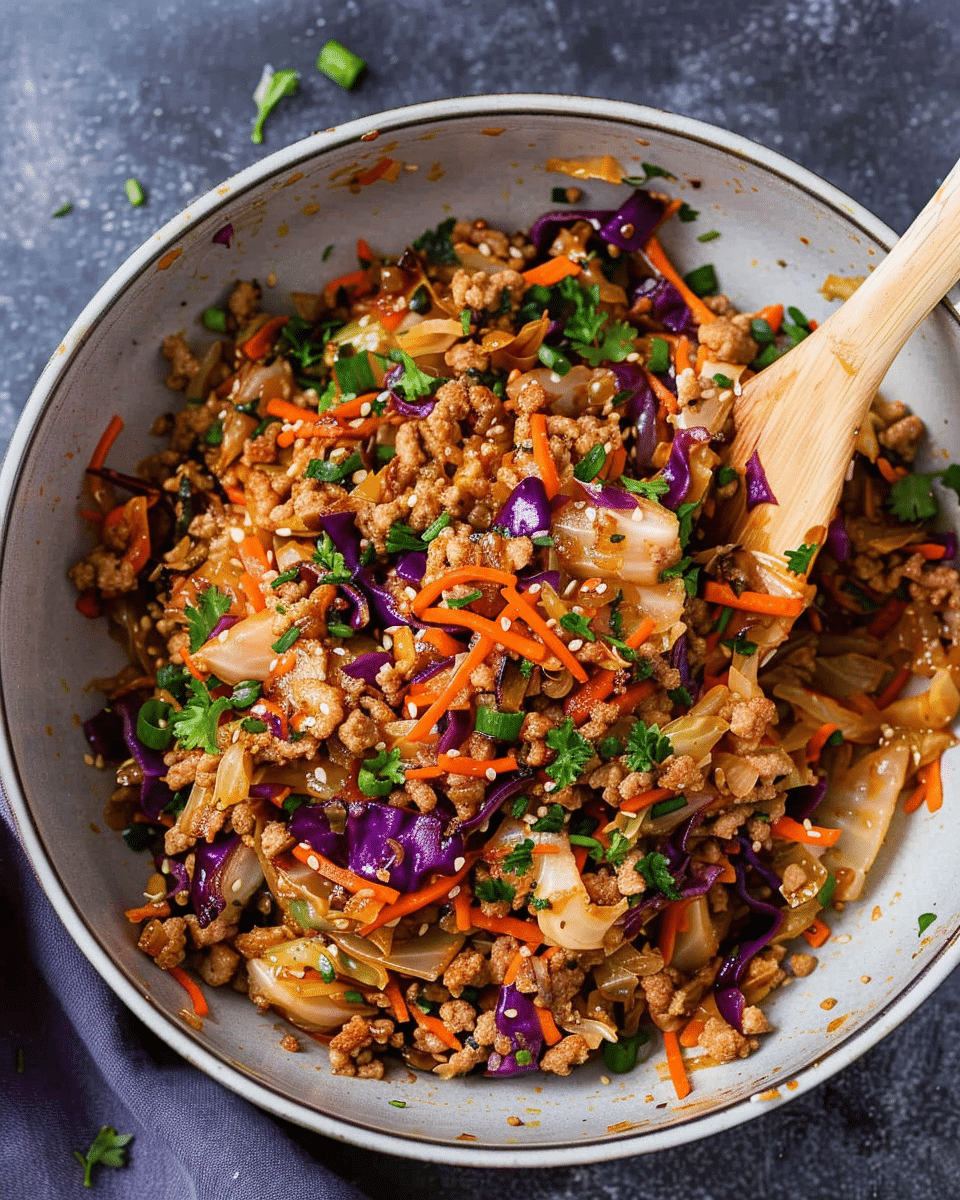 Ground Chicken and Cabbage Stir Fry