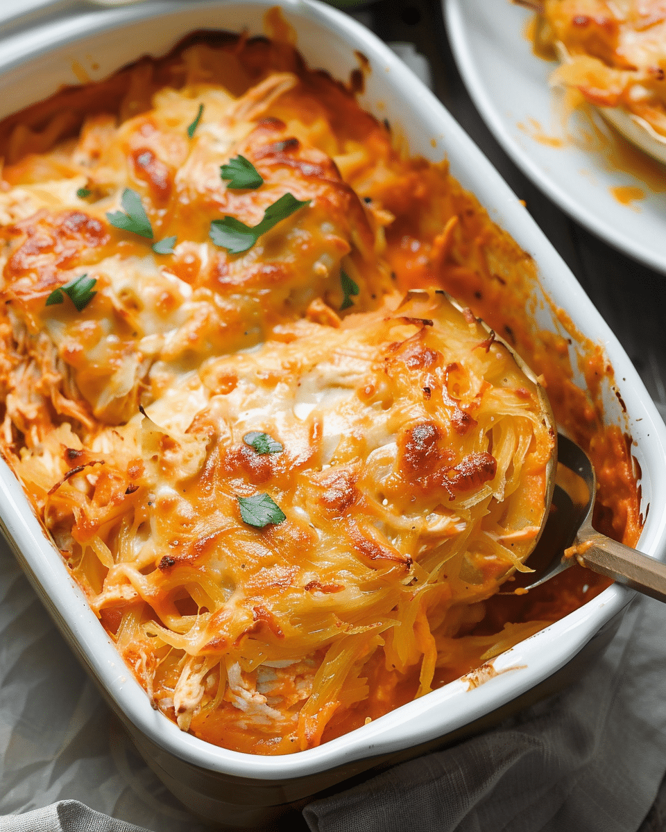 Buffalo Chicken Spaghetti Squash