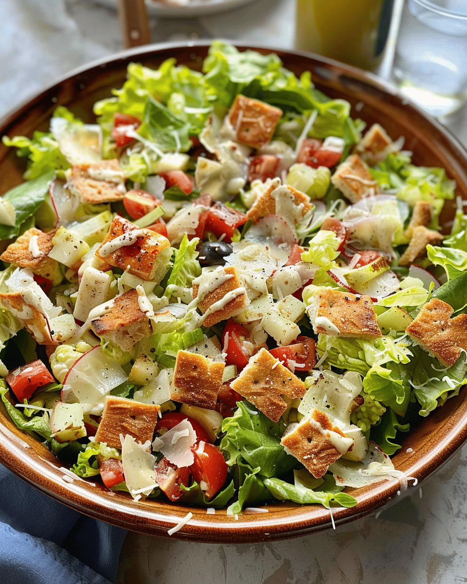 Italian Chopped Salad with Pizza Croutons