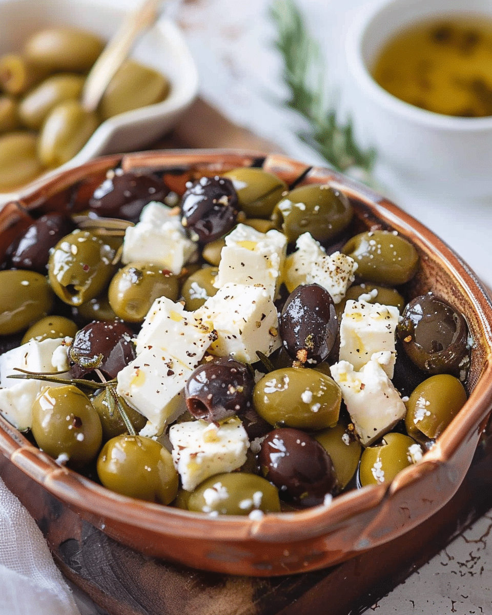 Marinated Olives with Feta