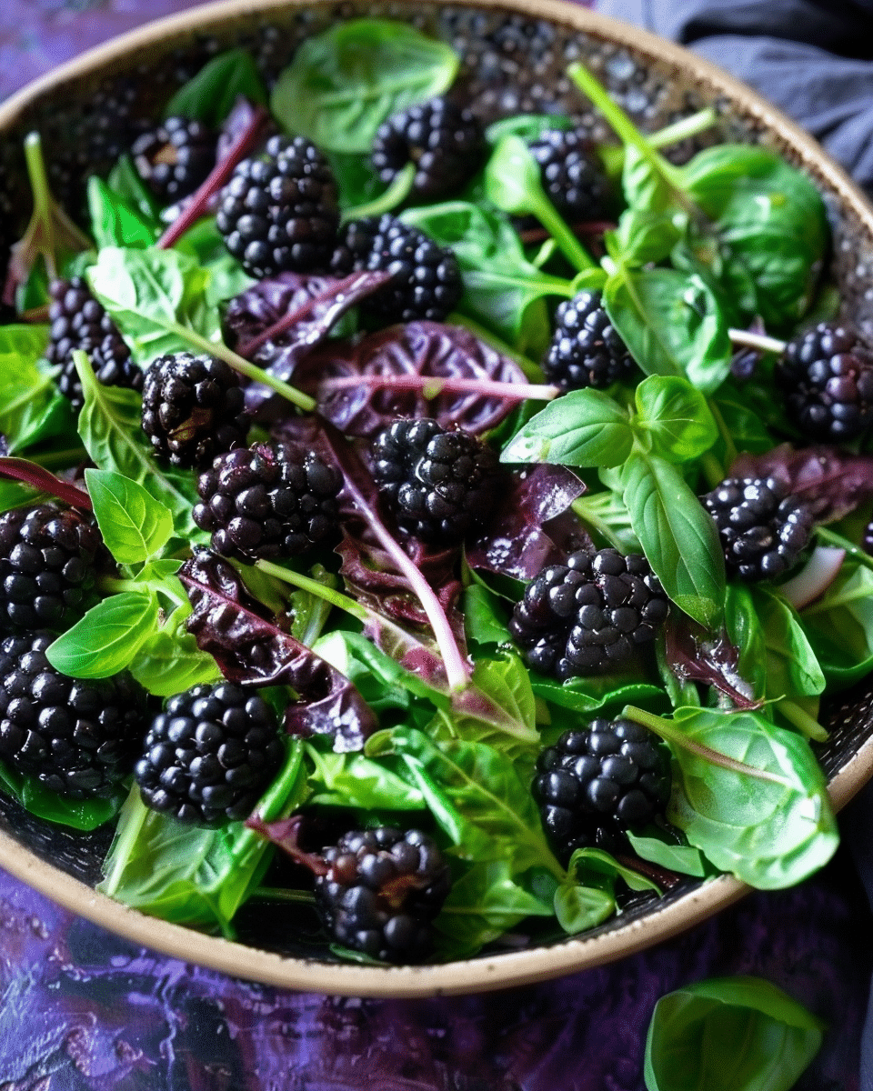 Blackberry Salad with Arugula and Basil