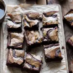 Mocha Brownies with Olive Oil and Tahini Swirl