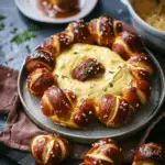 Pretzel Pigs in a Blanket with Cheddar-Stout Dip