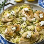 Skillet Chicken with Artichokes, Lemon, and Feta