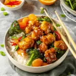 Crispy Orange Chicken and Vegetable Bowl