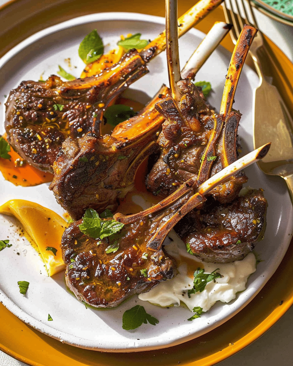 Saffron-Marinated Lamb Lollipops