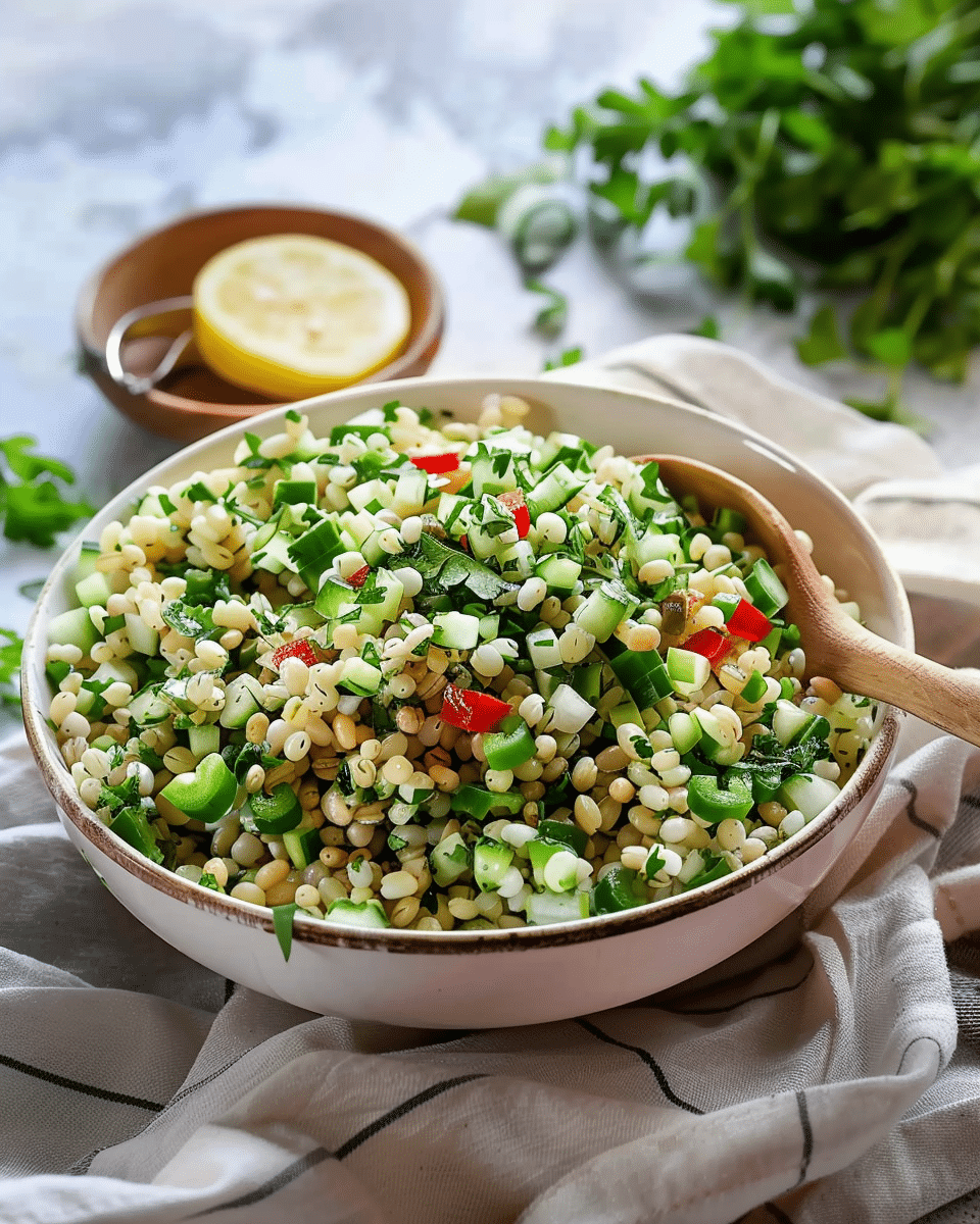 Barley Salad with Herbs, Green Onions, and Lemon Vinaigrette