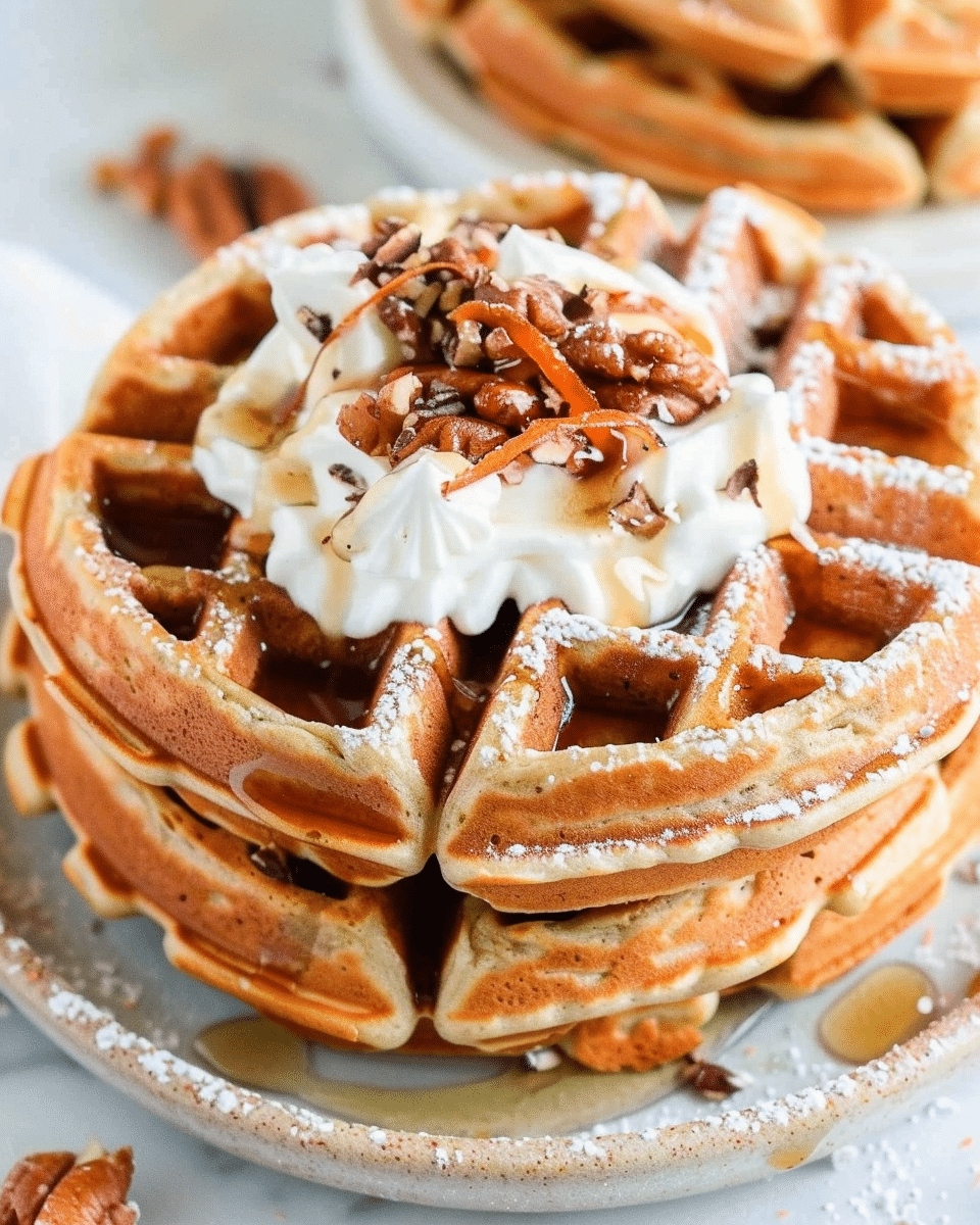 Healthy Carrot Cake Waffles