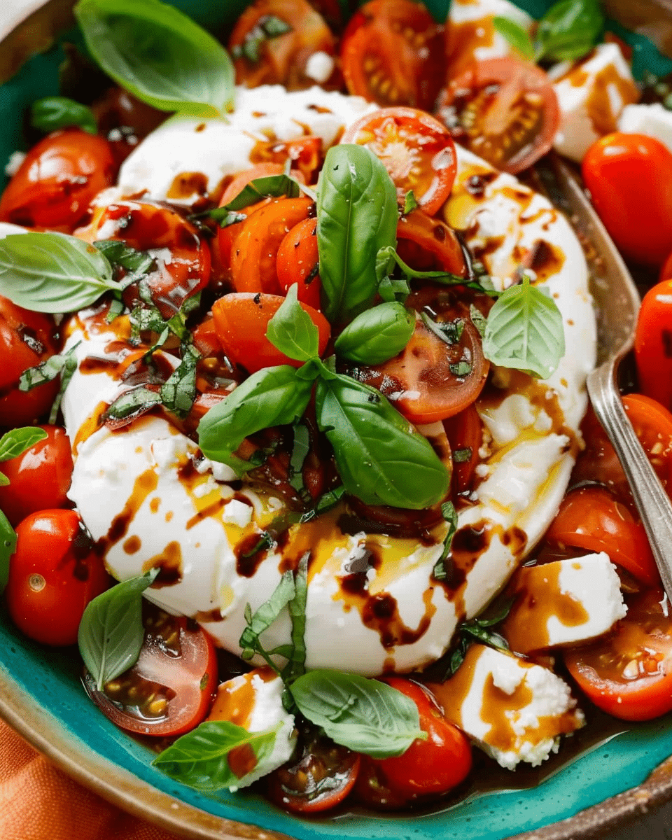 Burrata with Tomatoes and Basil