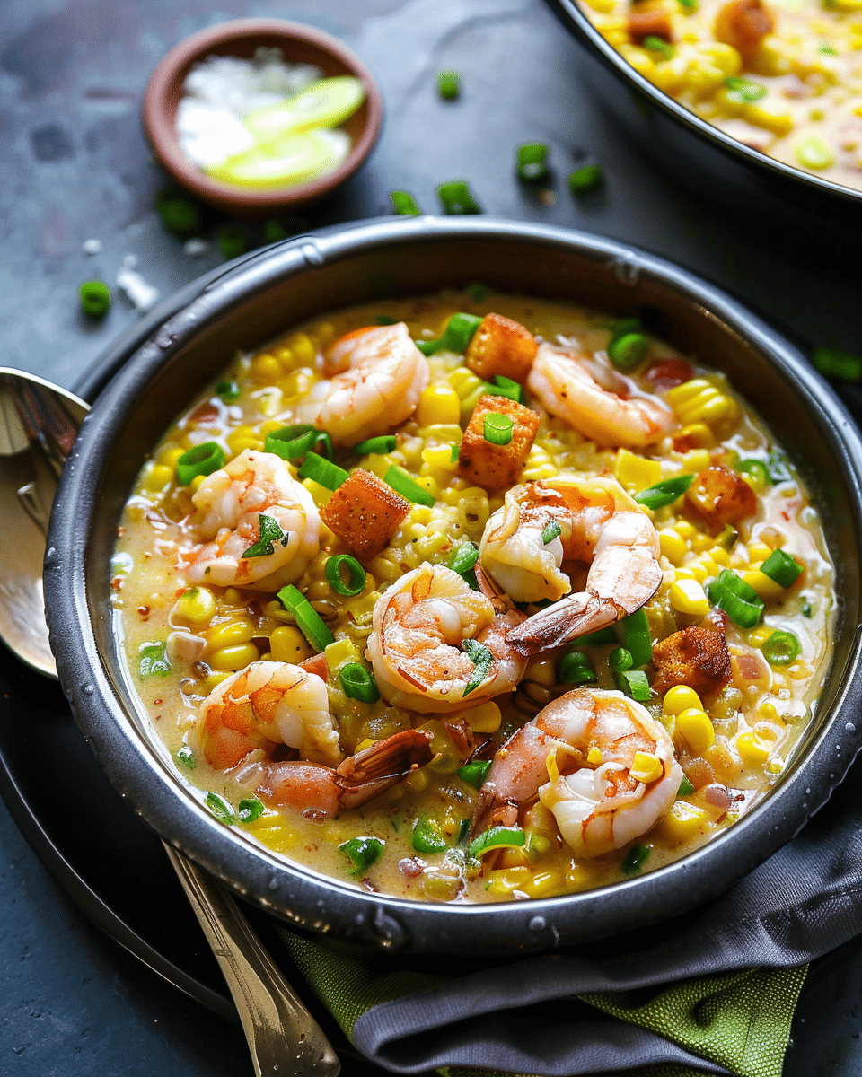 Smoky and Creamy Corn Chowder with Shrimp