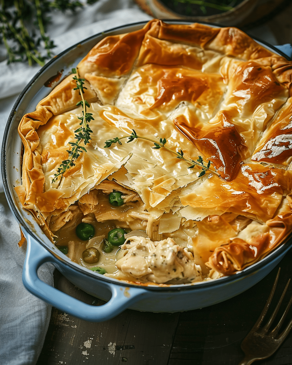 Phyllo Pot Pie with Creamy Chicken