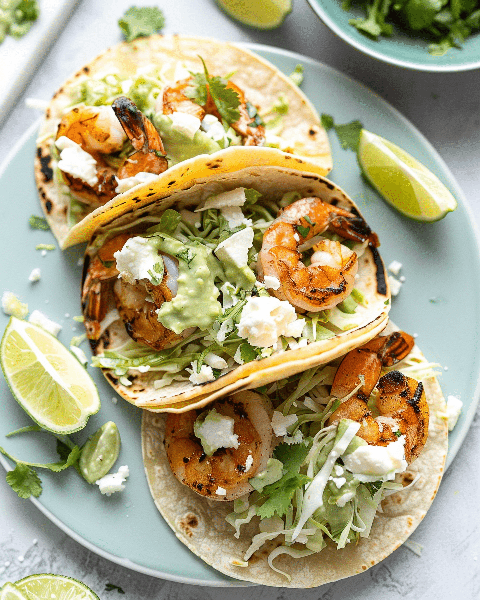 Spicy Shrimp Tacos with Green Goddess Slaw
