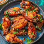 Air Fryer Chicken Wings with Harissa Hot Honey