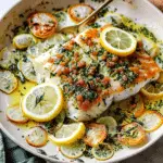 Baked Cod With Herb Lemon Butter Sauce