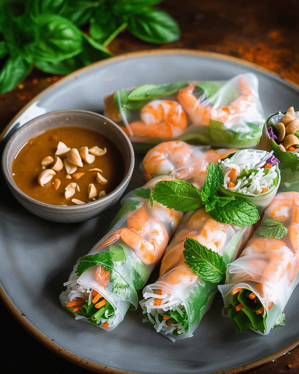 Vietnamese Summer Rolls with Peanut Dipping Sauce