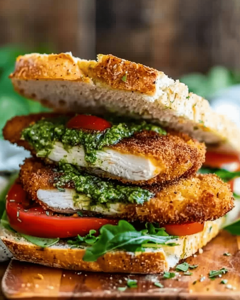 Chicken Schnitzel Pesto Sandwich