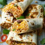 Cheesy Bean and Rice Burrito