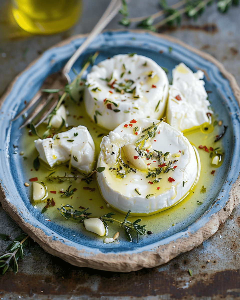 Marinated Goat Cheese with Garlic and Thyme