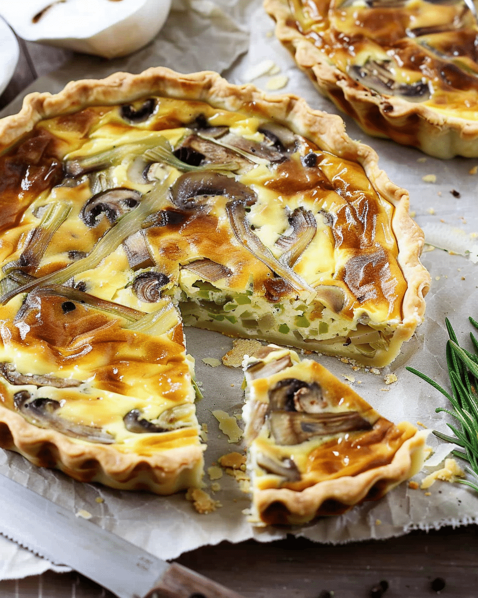 Mushroom Leek Quiche