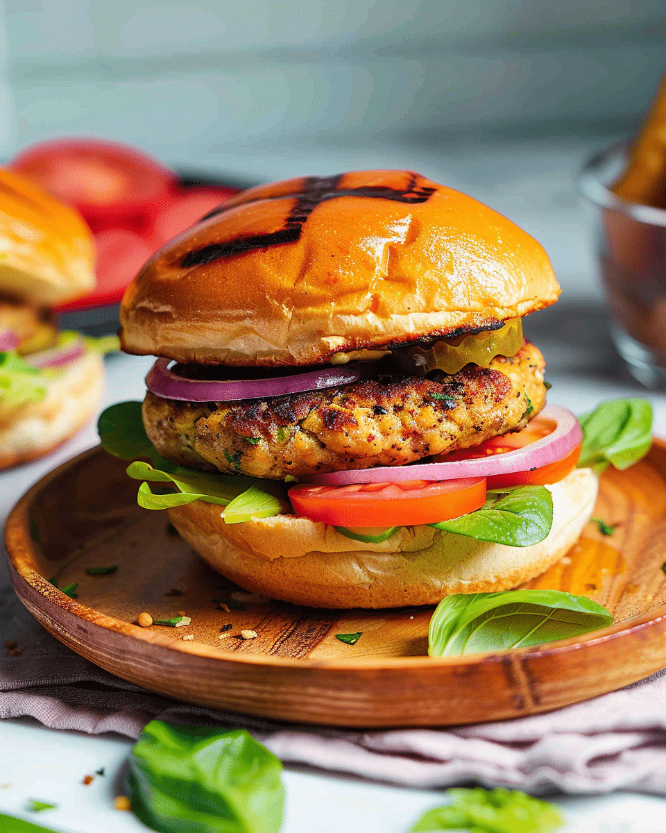 Chicken Burger with Mediterranean-Spiced Chicken Patties