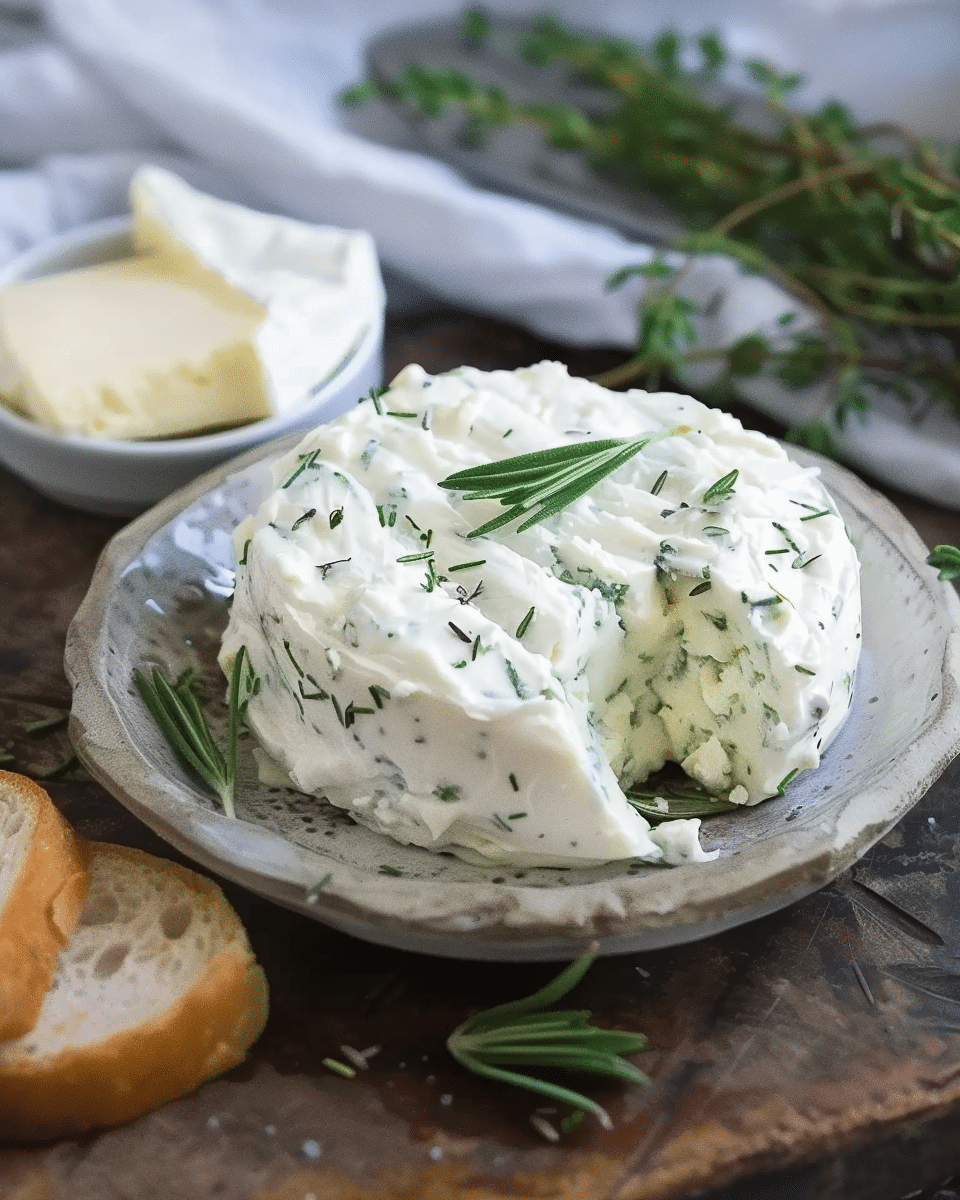 Homemade Boursin Cheese with Fresh Herbs