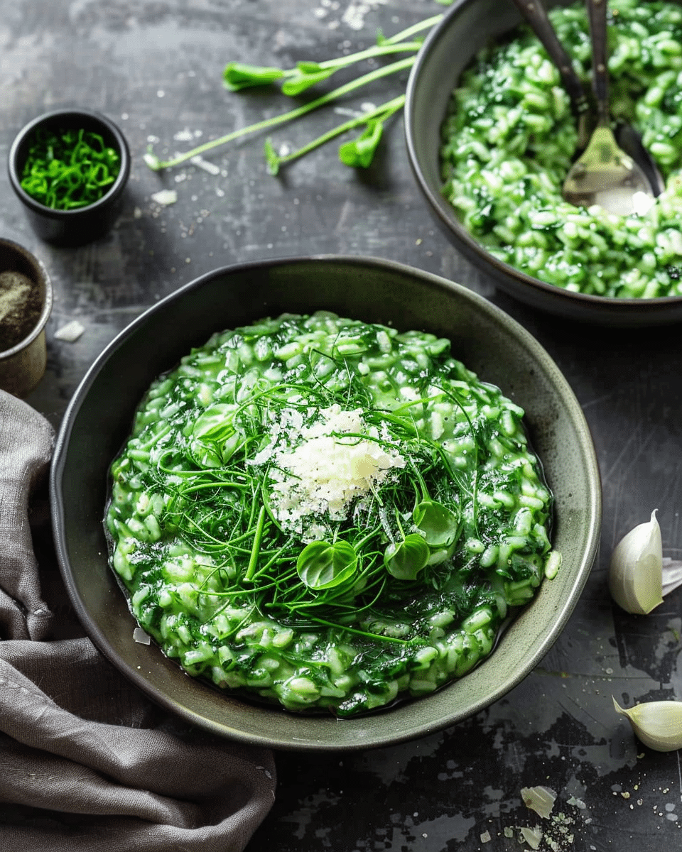 Nettle Risotto with Green Garlic and Taleggio