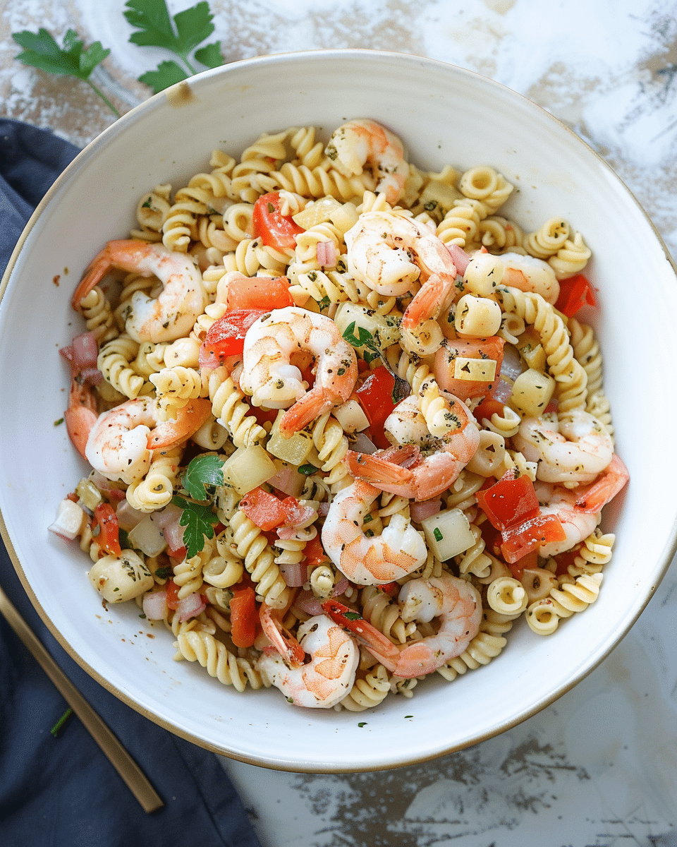 Greek Shrimp Pasta Salad
