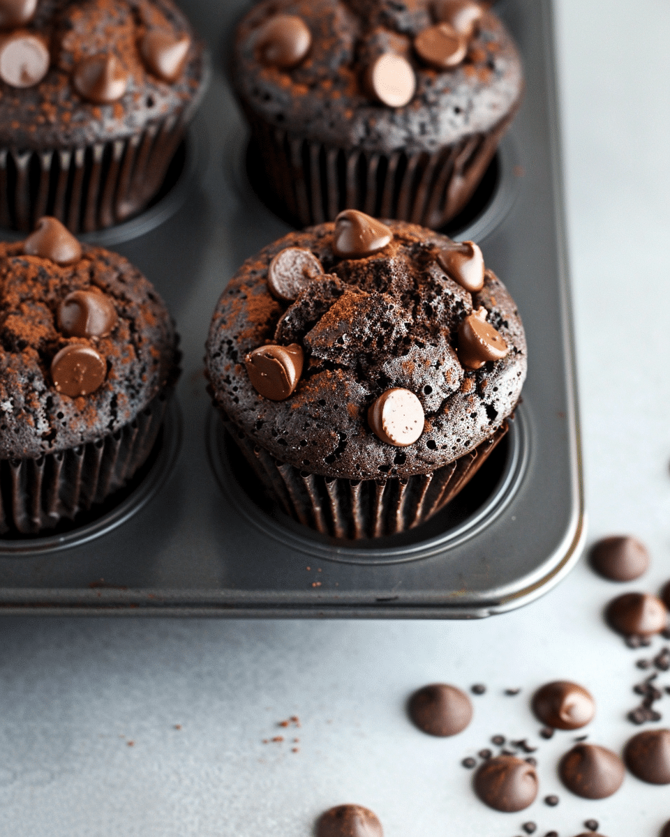 Skinny Double Chocolate Muffins