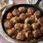 Juicy Lamb Meatballs with Caramelized Onions