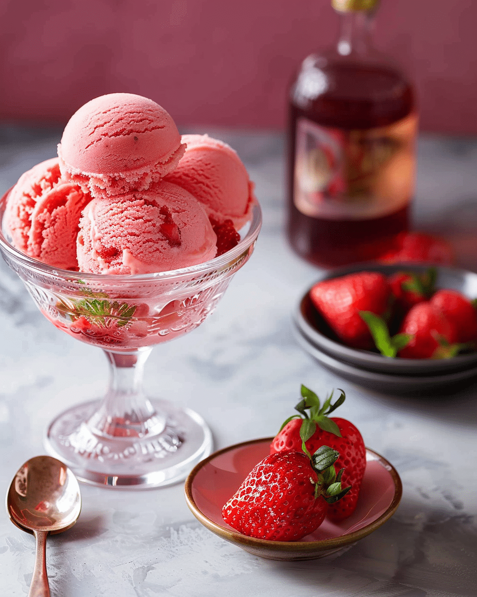 Strawberry Cointreau Sorbet
