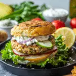 Greek Turkey Burgers with Homemade Tzatziki Sauce